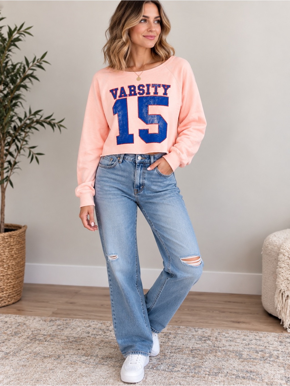Varsity 15 Pink Crewneck Sweatshirt - small NWT